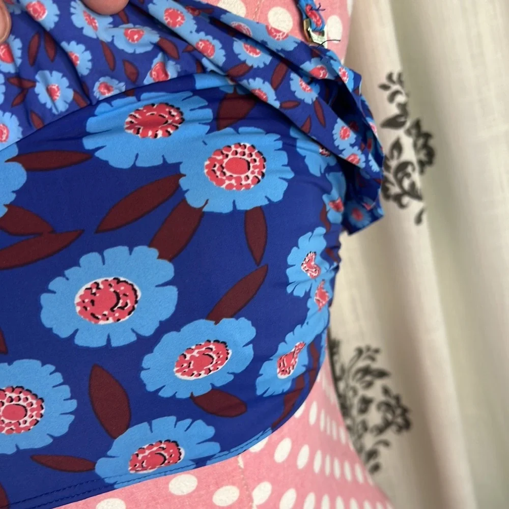 Kate Spade Ruffle Bandeau Bikini Top Size M